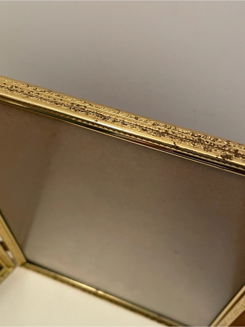 Vintage Brass Hinged Double Foldable 8x10 Photo Frame